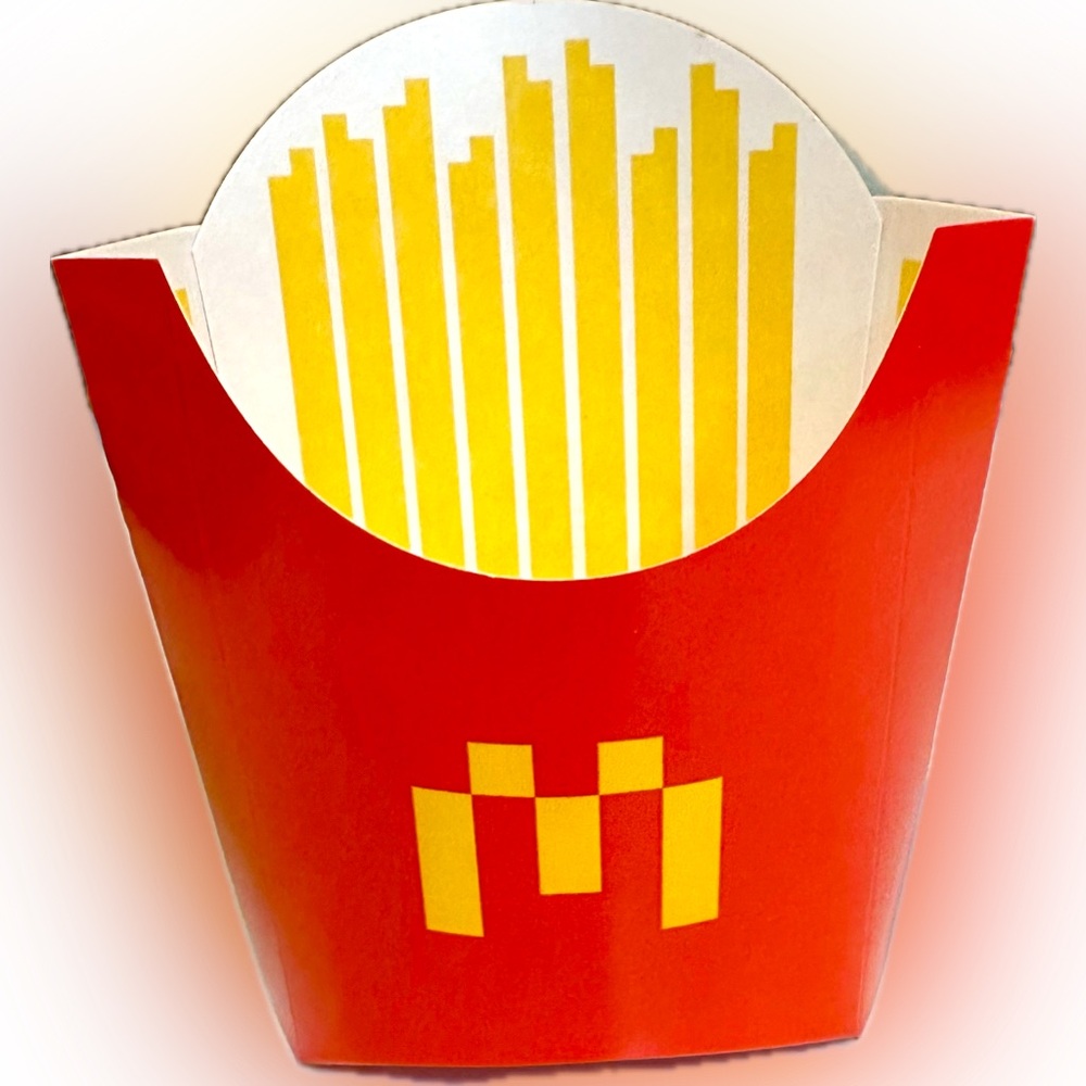 2025 MCDONALDS MINECRAFT ADULT MOVIE HAPPY MEAL FRENCH FRY BOX SLEEVE EMPTY RED